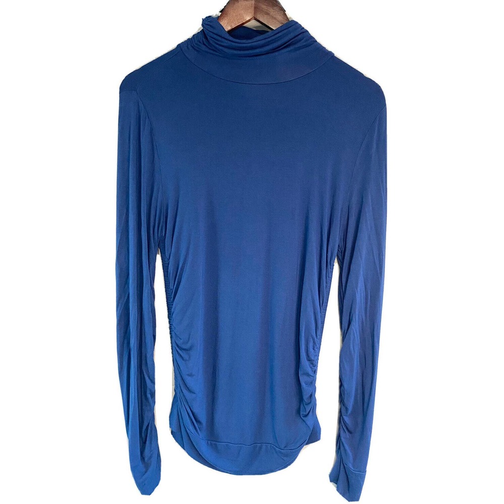 Soft Surroundings Women’s Stretch Turtleneck Long Sleeve‎ Pullover Blue Size PM